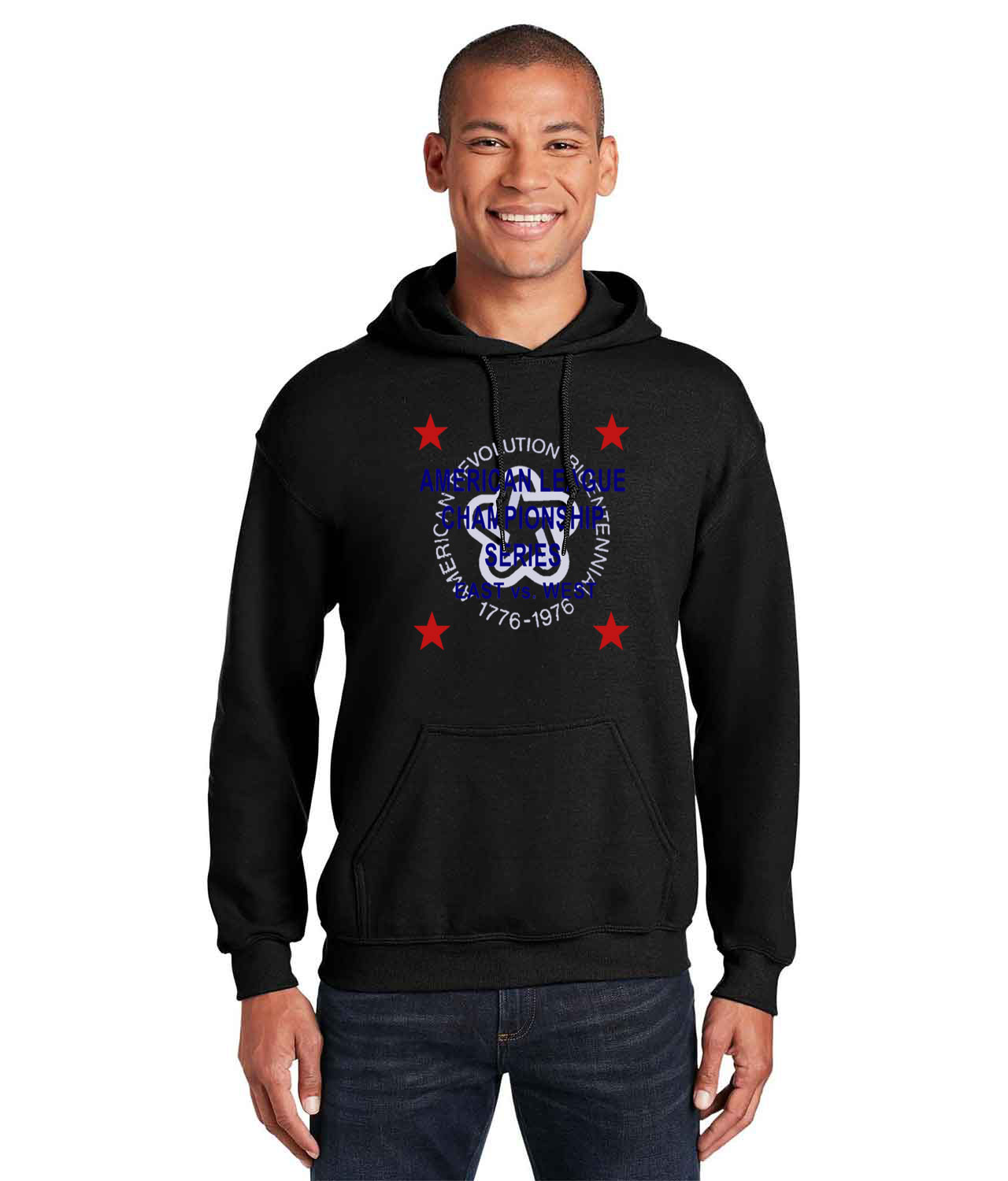 1976 American League Championship Series East Vs. West ALCS Baseball Logo Customized Design on Unisex Hooded Sweatshirt