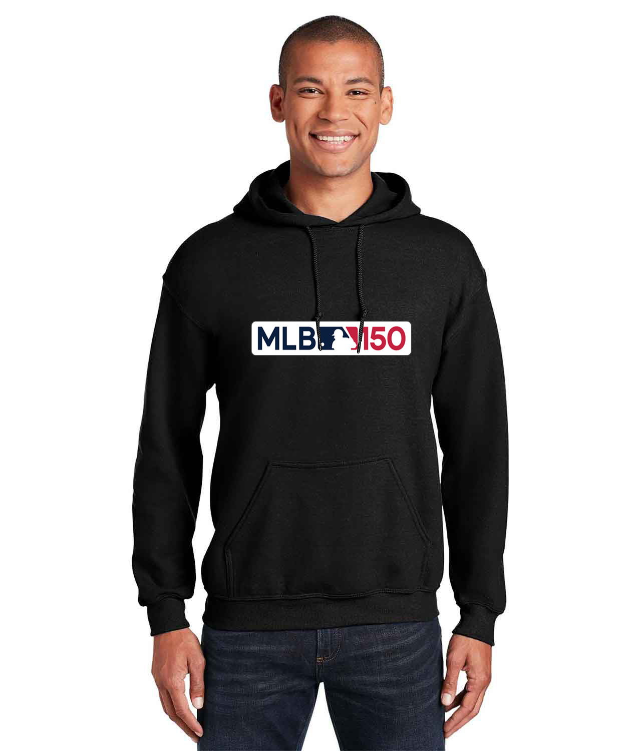 Major League Baseball 150th MLB 150 Anniversary Baseball Logo Customized Design on Unisex Hooded Sweatshirt