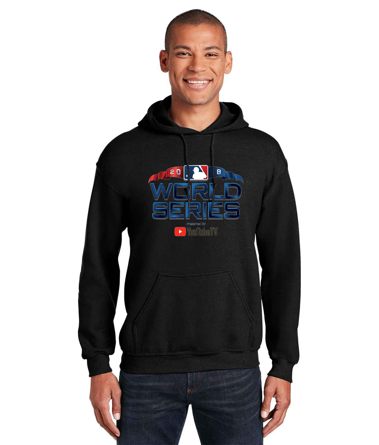 MLB Major League Baseball 2018 World Series Presented By YouTube TV Baseball Logo Customized Design on Unisex Hooded Sweatshirt