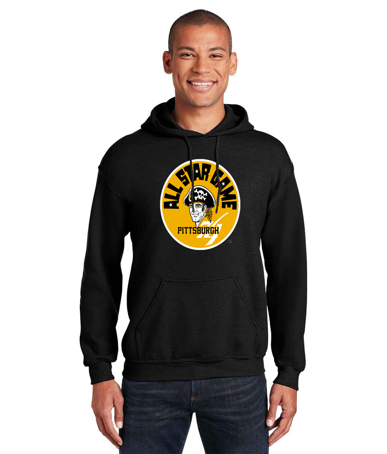 1974 MLB All-Star Game At Three Rivers Stadium Pittsburgh Pennsylvania Baseball Logo Customized Design on Unisex Hooded Sweatshirt