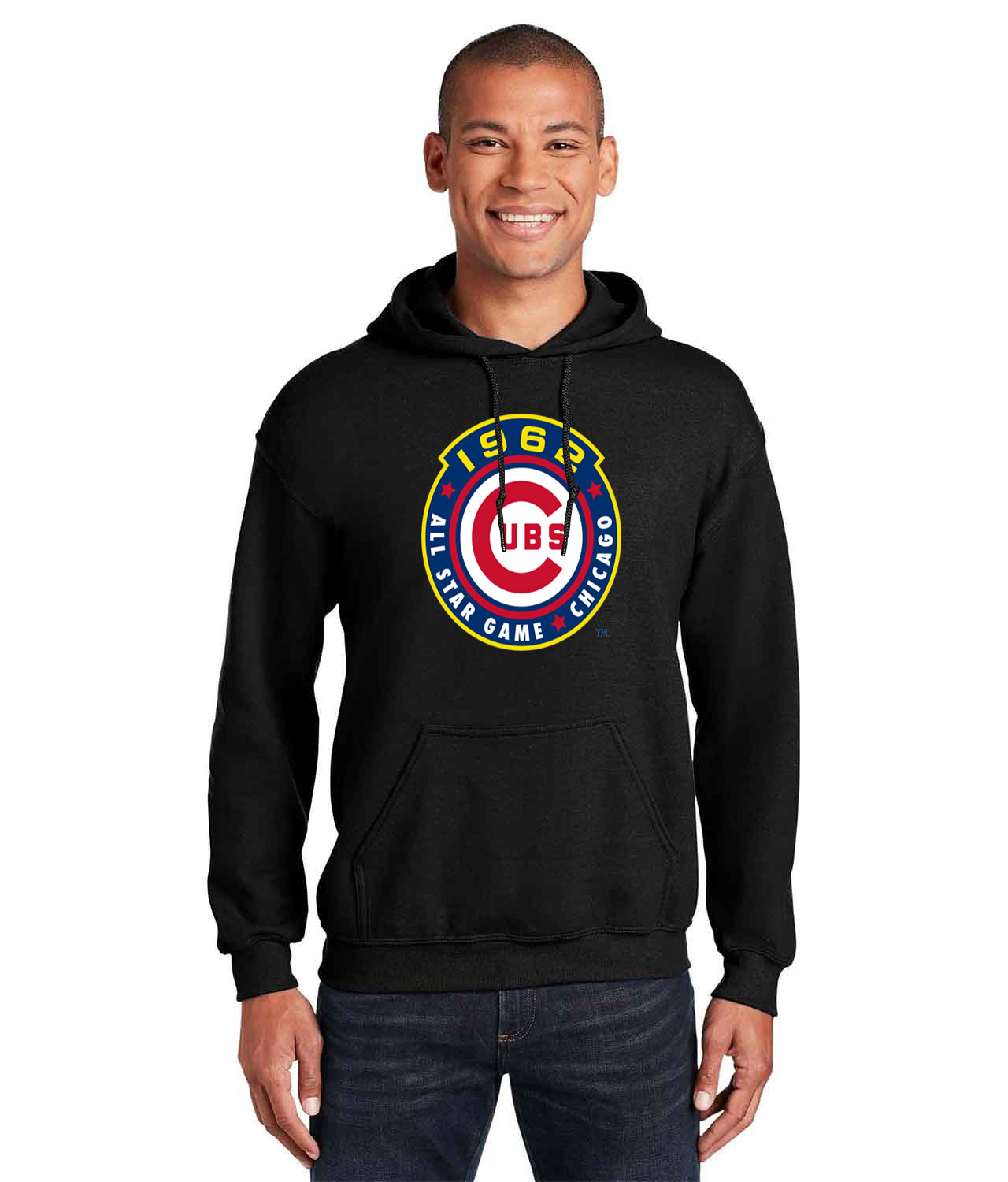 1962 MLB All-Star Game Wrigley Field Chicago Illinois Baseball Logo Customized Design on Unisex Hooded Sweatshirt