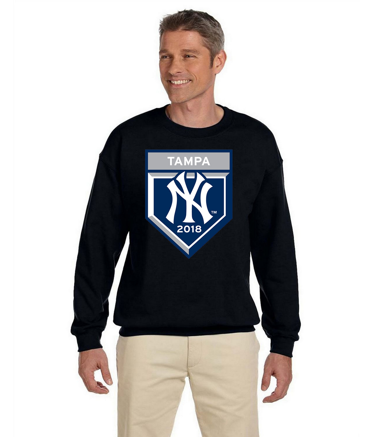 New York Yankees 2018 Spring Training Baseball Logo Symbol Emblem Customized Design on Unisex Crewneck Sweatshirt