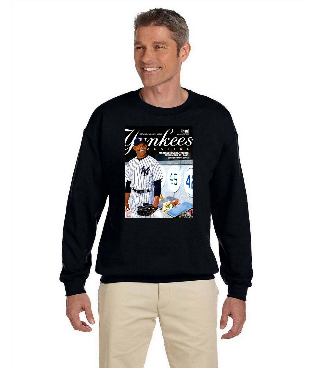 New York Yankees Program 2013 Baseball Logo Symbol Emblem Customized Design on Unisex Crewneck Sweatshirt