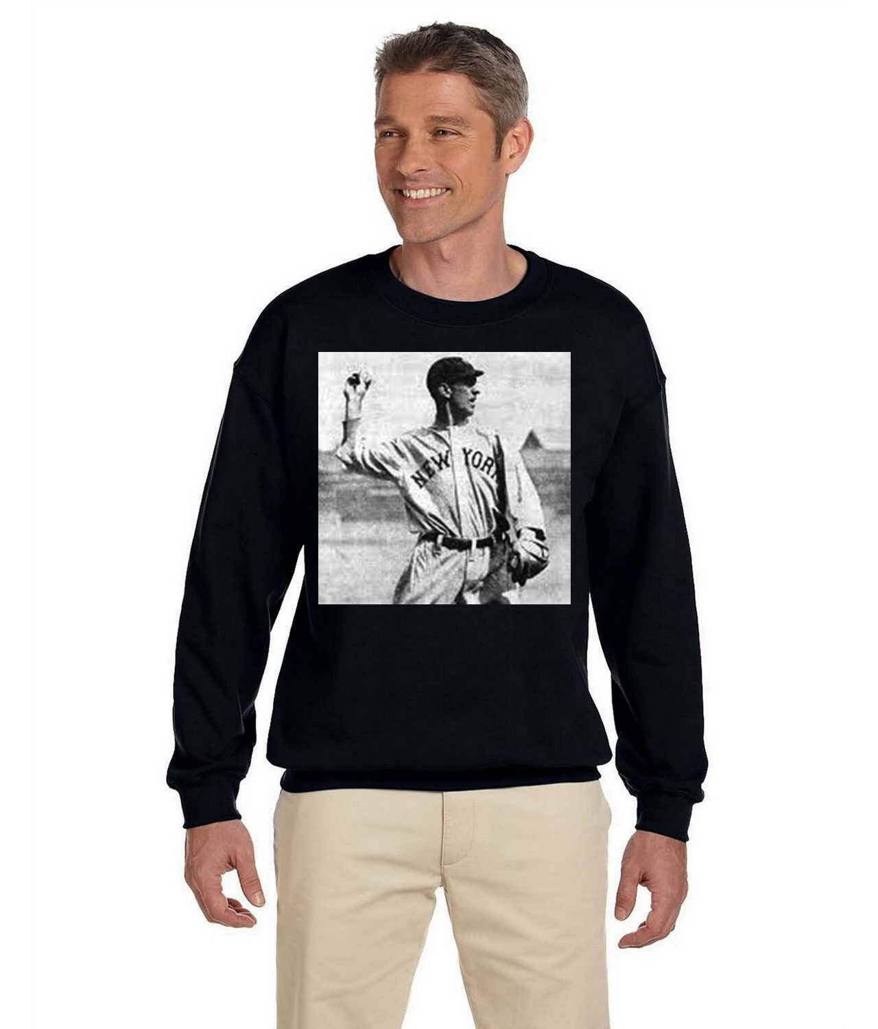 Roger Peckinpaugh New York Yankees 1913 Baseball Logo Symbol Emblem Customized Design on Unisex Crewneck Sweatshirt