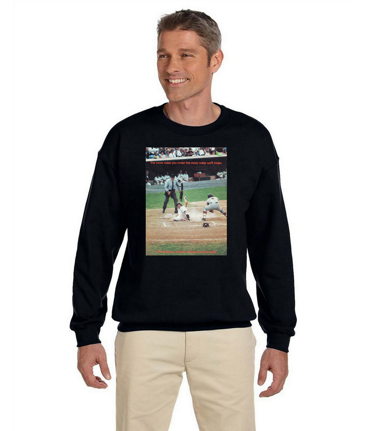 Baltimore Orioles Official 1970 Scorebook Baseball Logo Symbol Emblem Customized Design on Unisex Crewneck Sweatshirt