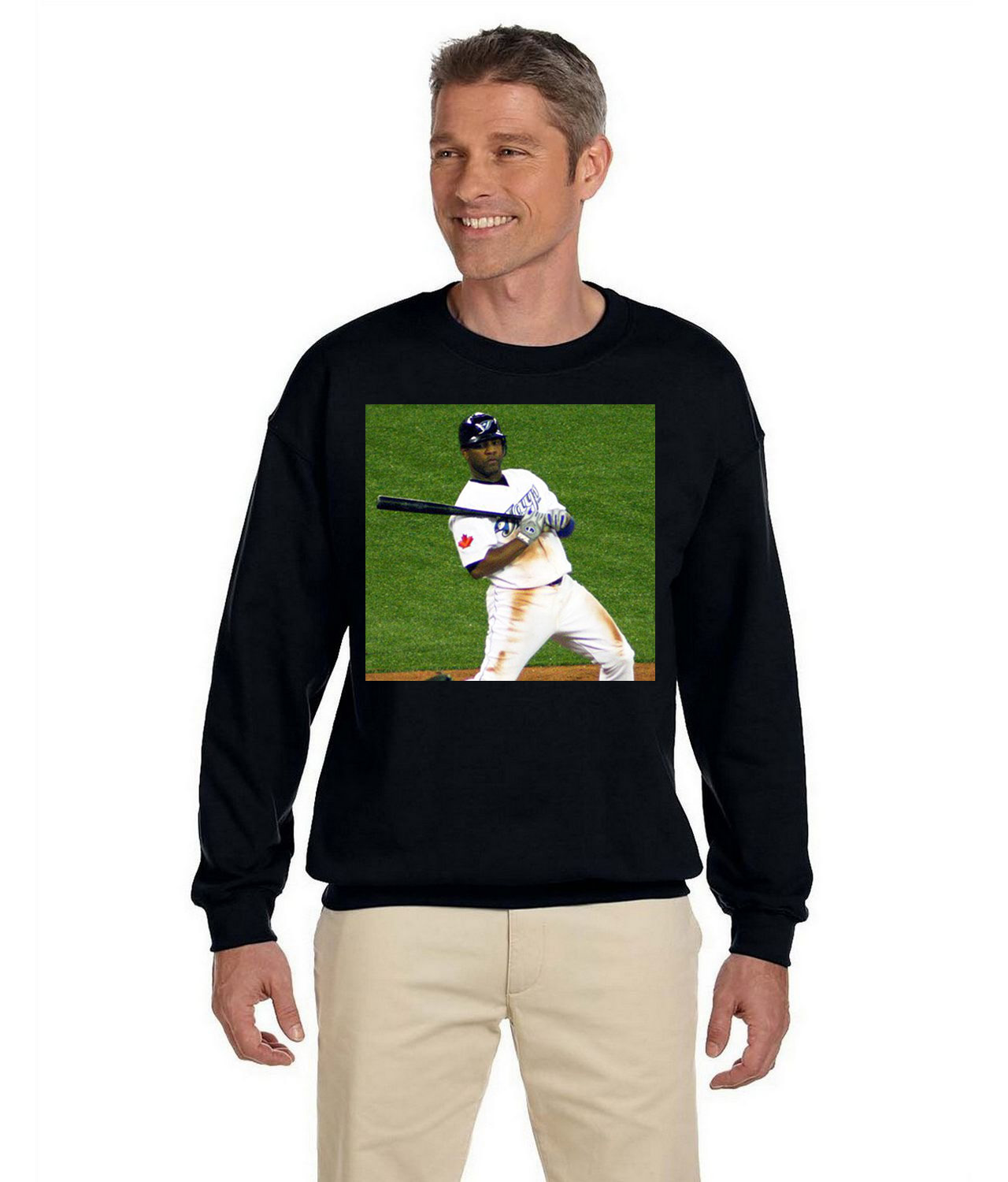 2010 Edwin Encarnacion Toronto Blue Jays Photo Baseball Logo Symbol Emblem Customized Design on Unisex Crewneck Sweatshirt