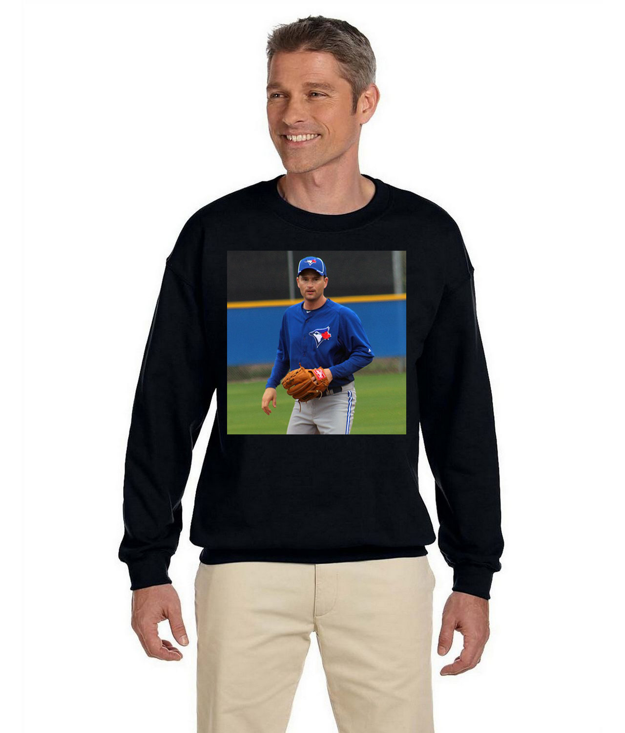 2012 Season Jason Frasor Toronto Blue Jays Photo Baseball Logo Symbol Emblem Customized Design on Unisex Crewneck Sweatshirt