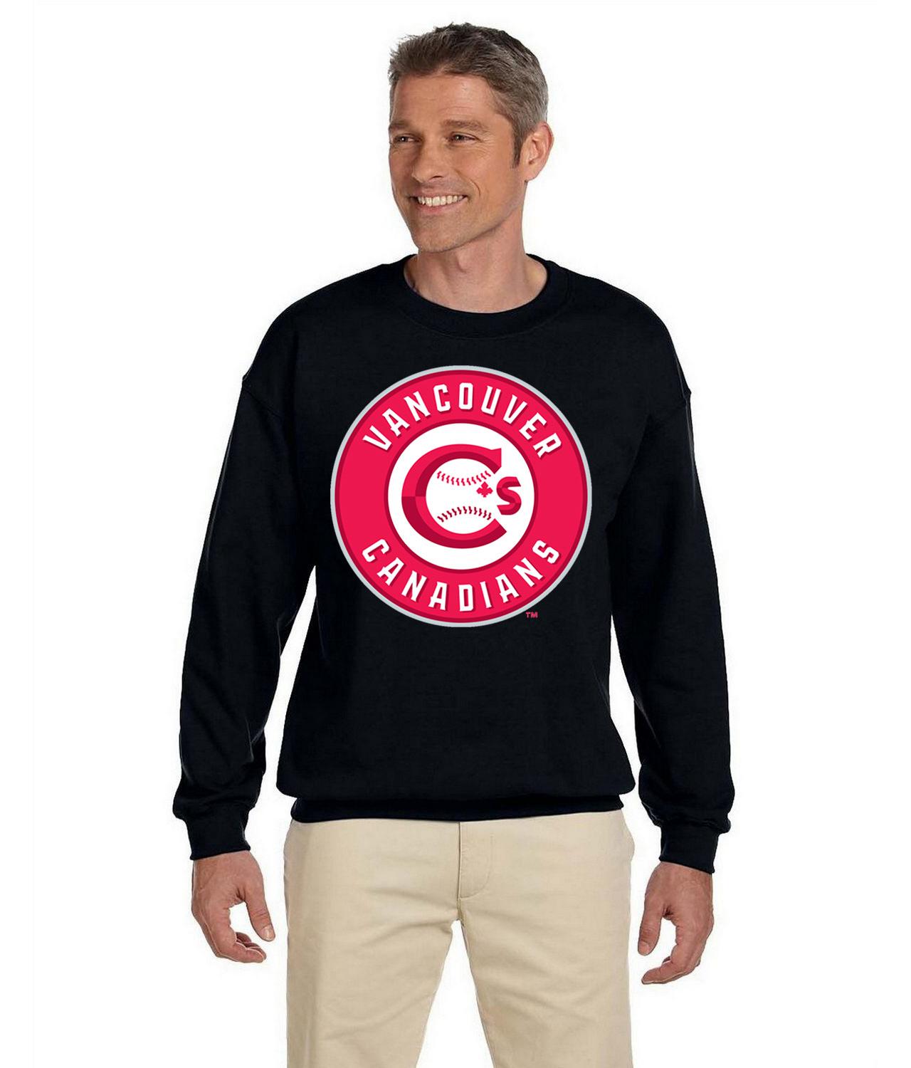 Vancouver Canadians Baseball Logo Symbol Emblem Customized Design on Unisex Crewneck Sweatshirt