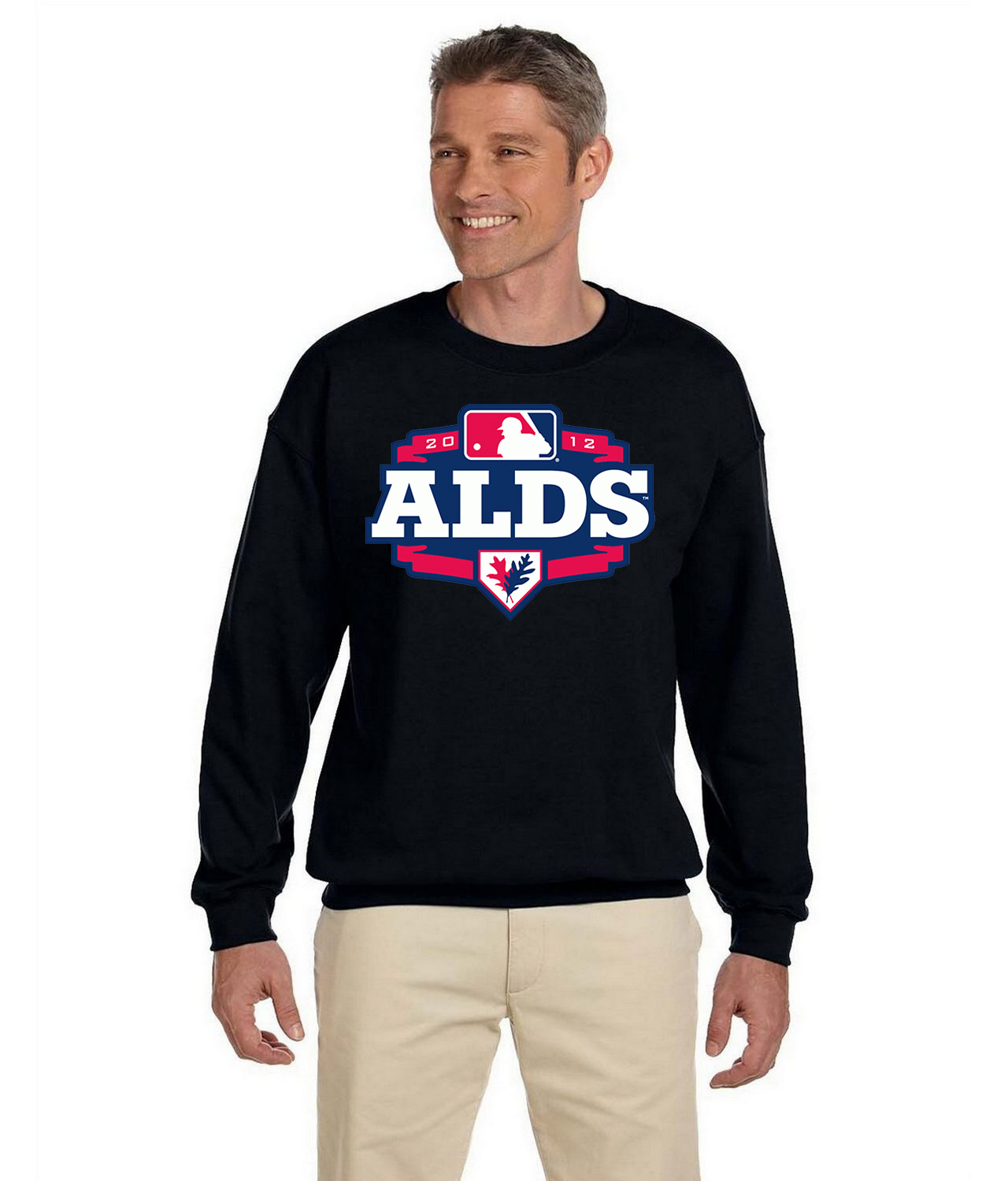 2012 ALDS American League Division Series Baseball Logo Symbol Emblem Customized Design on Unisex Crewneck Sweatshirt