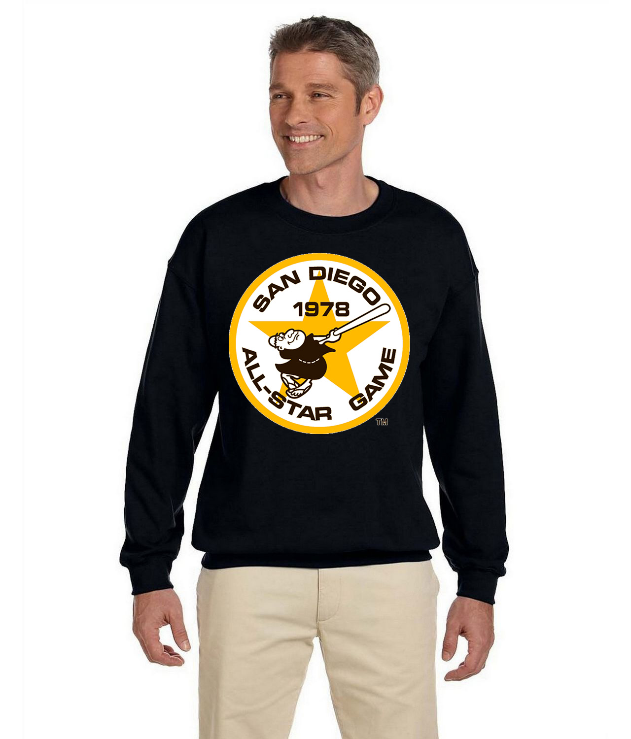 1978 MLB All-Star Game At San Diego Stadium San Diego California Baseball Logo Symbol Emblem Customized Design on Unisex Crewneck Sweatshirt