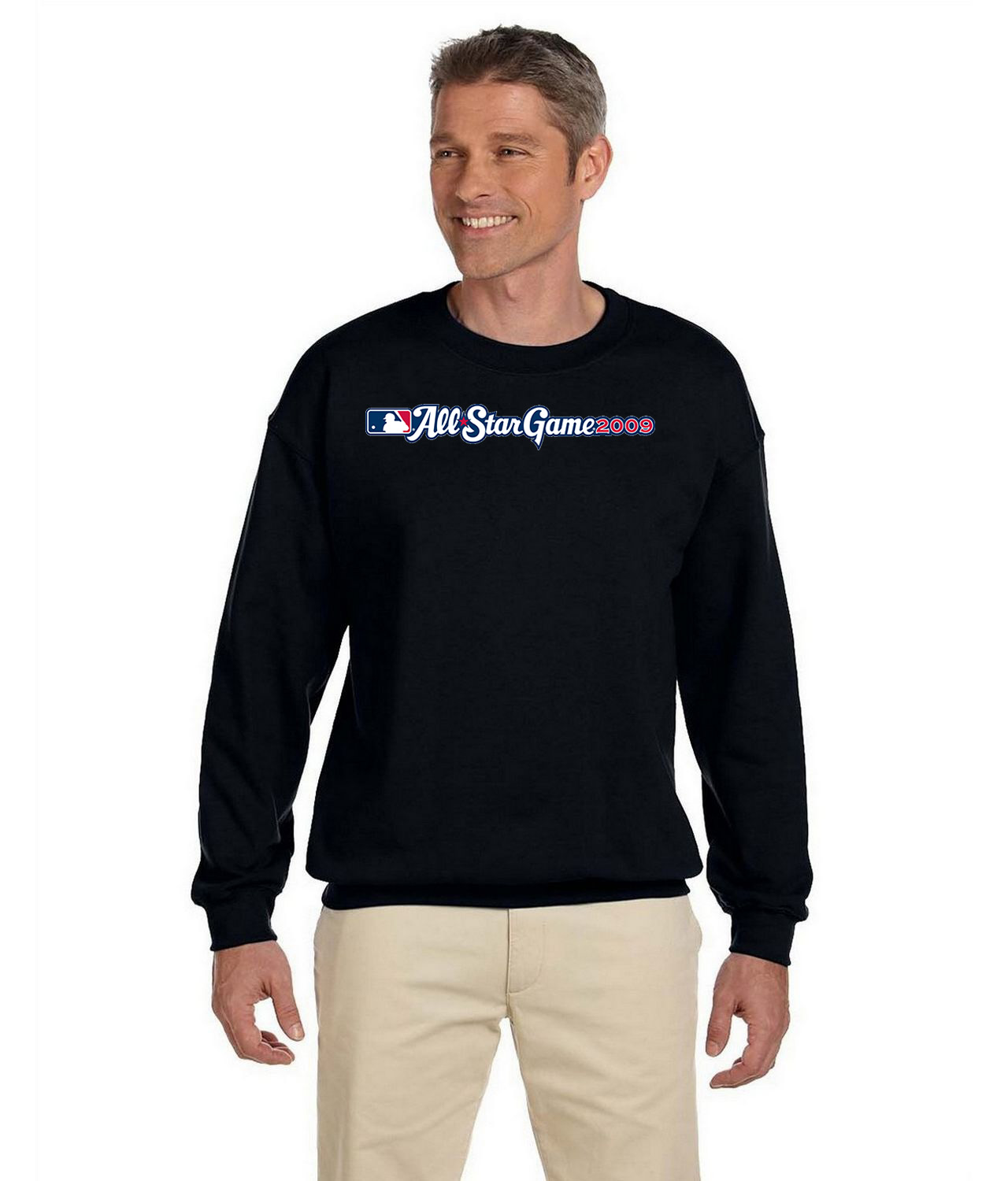 2009 MLB Major League Baseball All-Star Game Busch Stadium St. Louis Missouri Baseball Logo Emblem Customized Design on Unisex Crewneck Sweatshirt