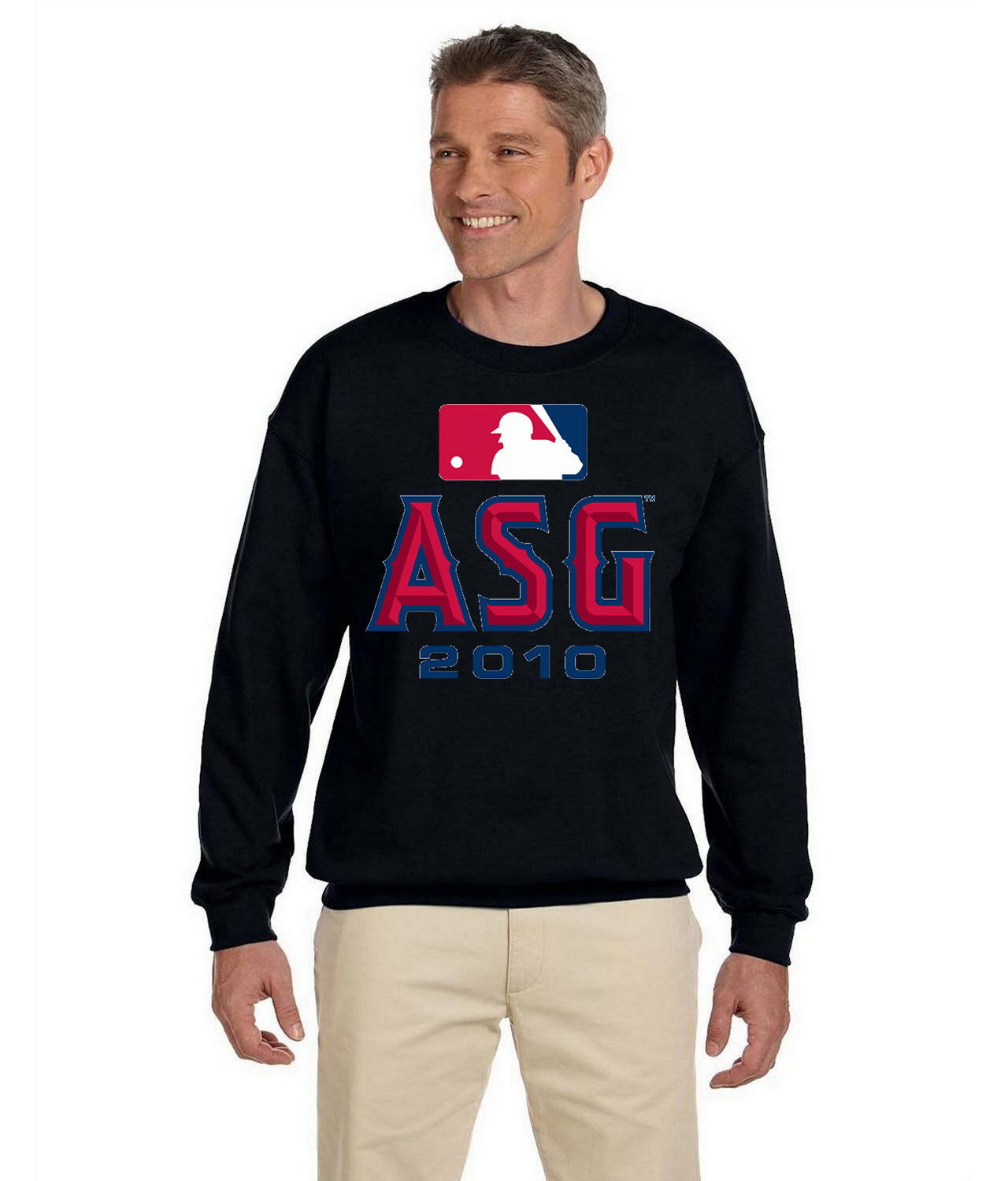 2010 MLB All-Star Game Angel Stadium Anaheim California Baseball Logo Symbol Emblem Customized Design on Unisex Crewneck Sweatshirt