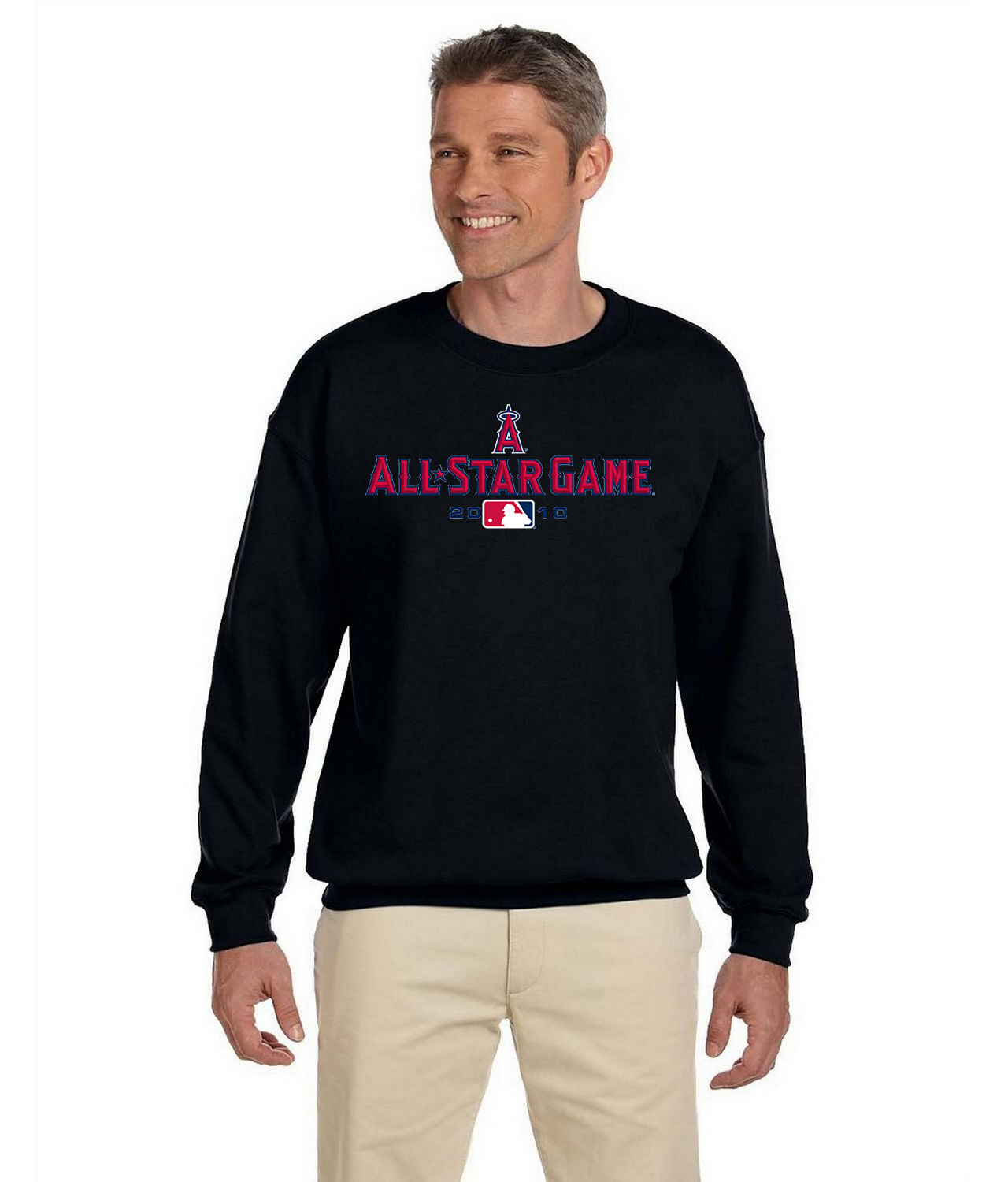 2010 MLB All-Star Game Angel Stadium Anaheim Baseball Logo Symbol Emblem Customized Design on Unisex Crewneck Sweatshirt