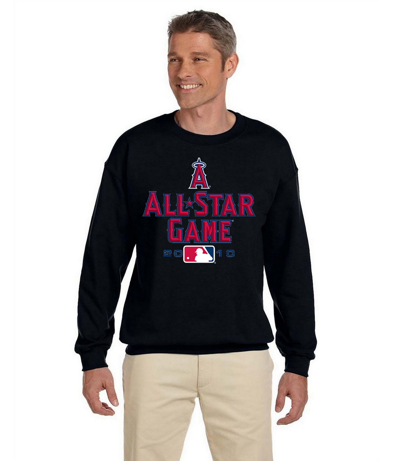 2010 MLB All-Star Game Angel Stadium Anaheim-California Baseball Logo Symbol Emblem Customized Design on Unisex Crewneck Sweatshirt