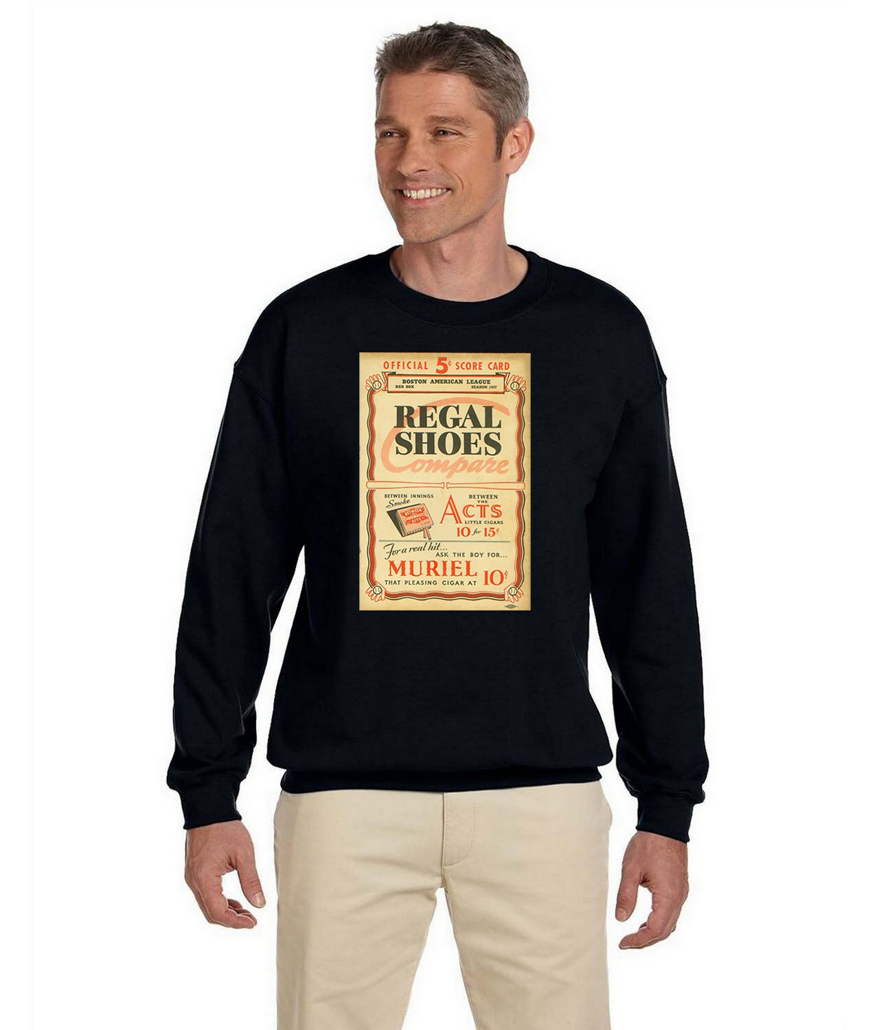 Boston Red Sox Program 1937 Baseball Logo Symbol Emblem Customized Design on Unisex Crewneck Sweatshirt