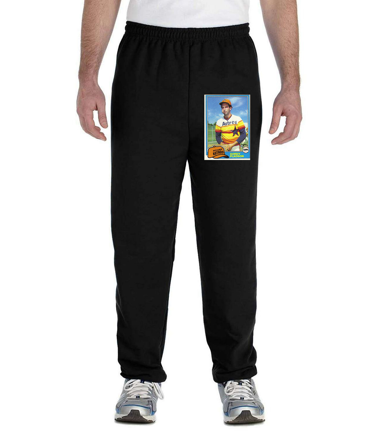 1980 Gordie Pladson Houston Astros Photo Baseball Logo Symbol Emblem Customized Design on Unisex Closed-Bottom Sweatpants