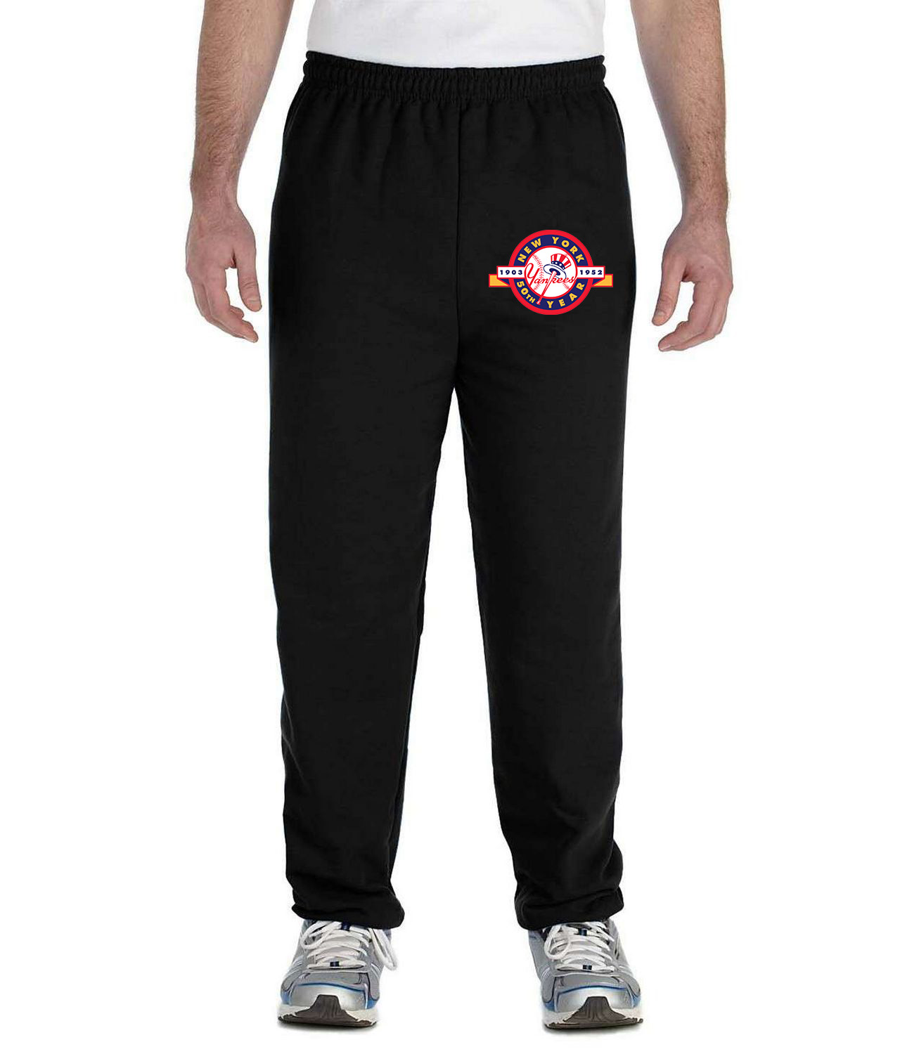 50th Anniversary Of The New York Yankees Baseball Logo Symbol Emblem Customized Design on Unisex Closed-Bottom Sweatpants