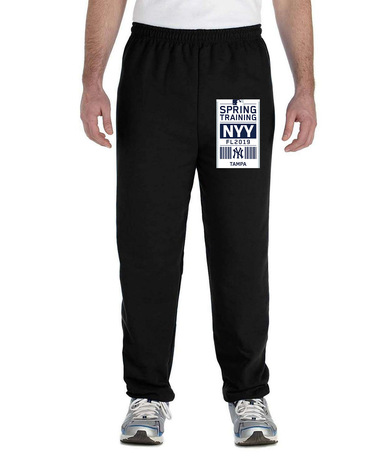 New York Yankees 2019 Spring Training Baseball Logo Symbol Emblem Customized Design on Unisex Closed-Bottom Sweatpants
