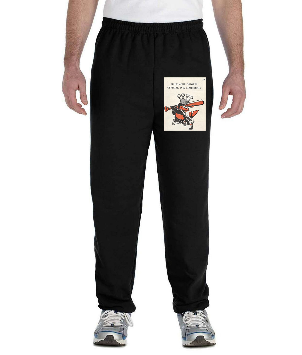 Baltimore Orioles Official 1967 Scorebook Baseball Logo Symbol Emblem Customized Design on Unisex Closed-Bottom Sweatpants