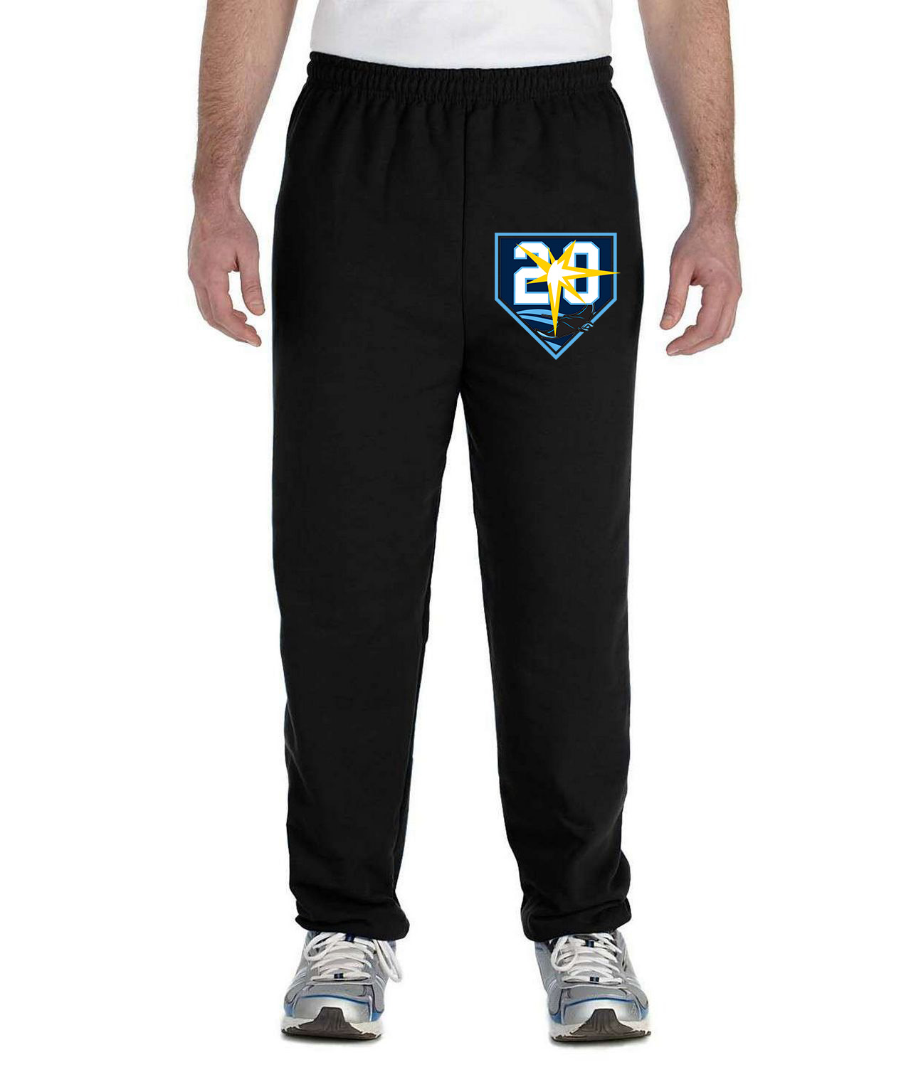 20th Anniversary Tampa Bay Rays - Tampa Bay Devil Rays Baseball Logo Symbol Emblem Customized Design on Unisex Closed-Bottom Sweatpants