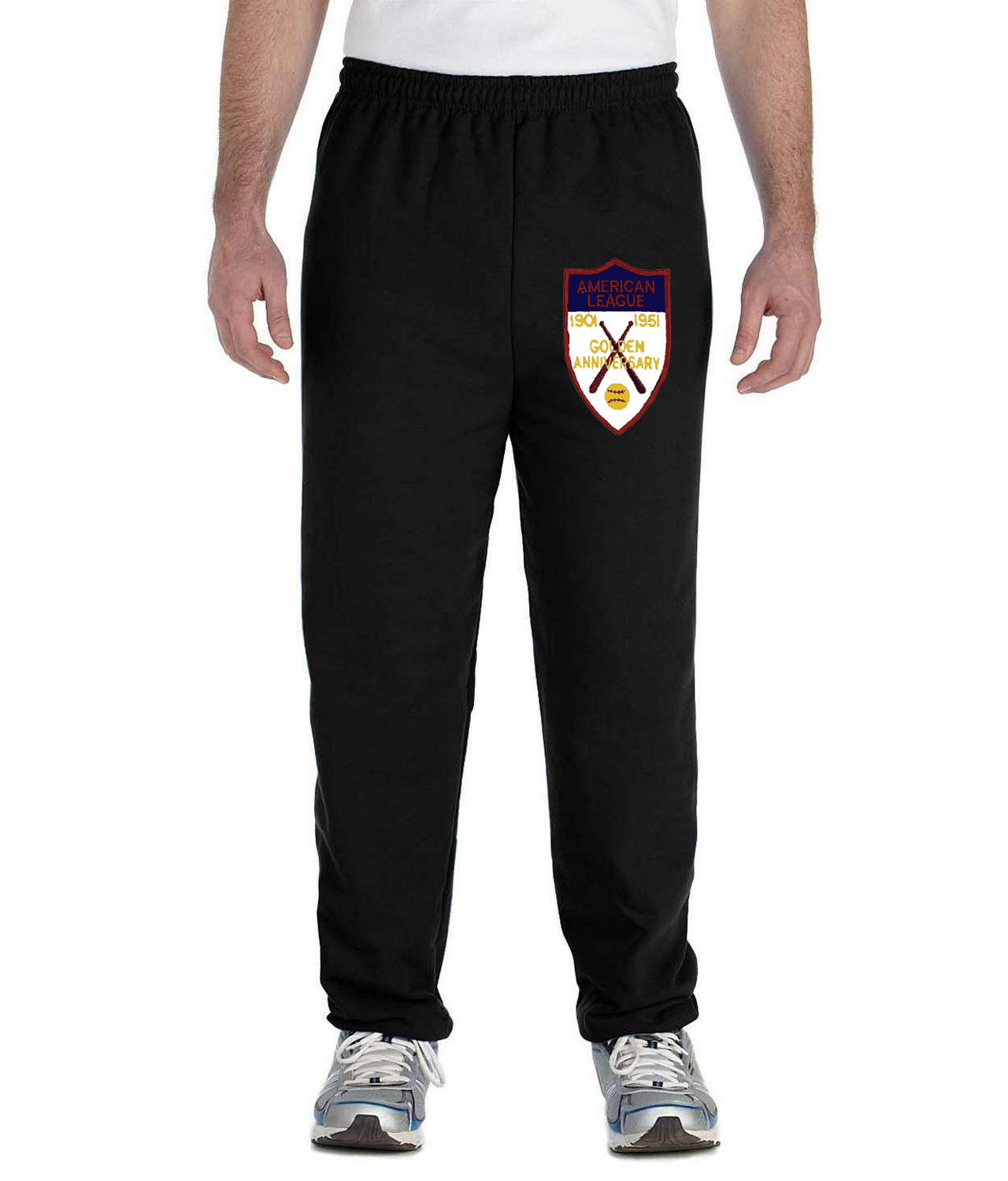 50th Anniversary Of The American Baseball League Baseball Logo Symbol Emblem Customized Design on Unisex Closed-Bottom Sweatpants