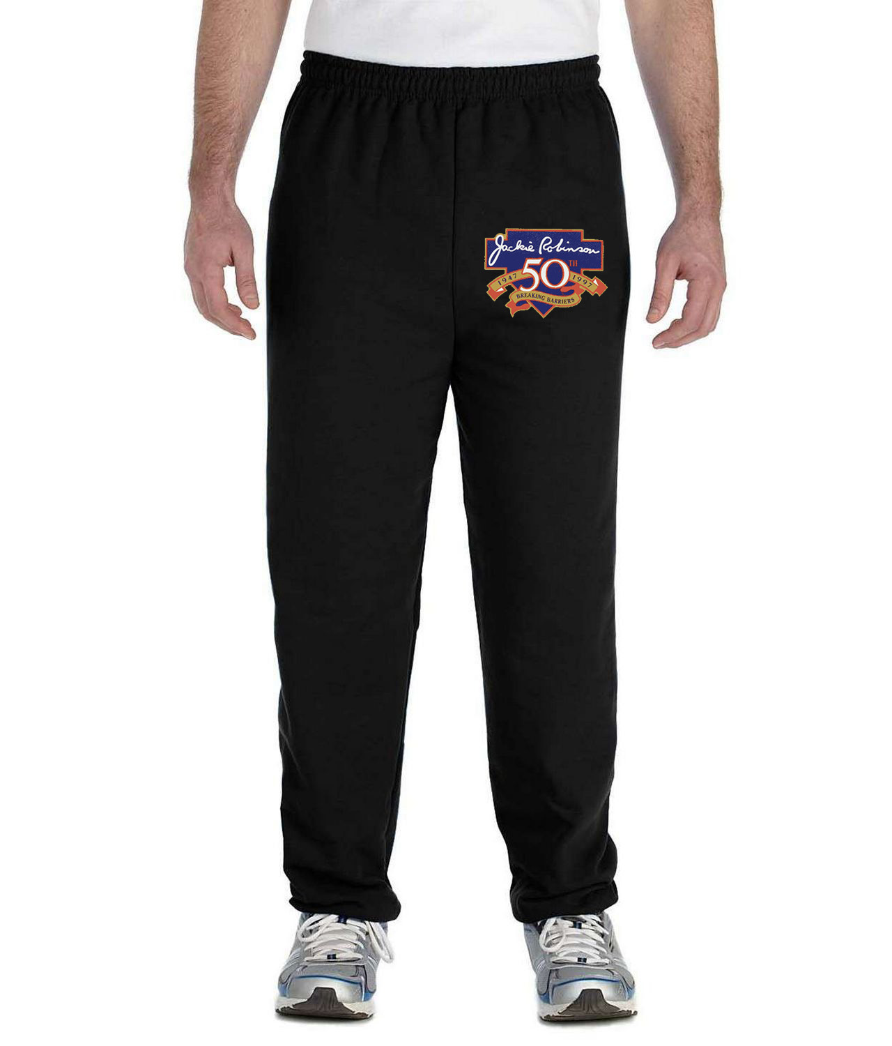 Major League Baseball 50th Anniversary Of The Jackie Robinson's Debut Baseball Logo Emblem Customized Design on Unisex Closed-Bottom Sweatpants