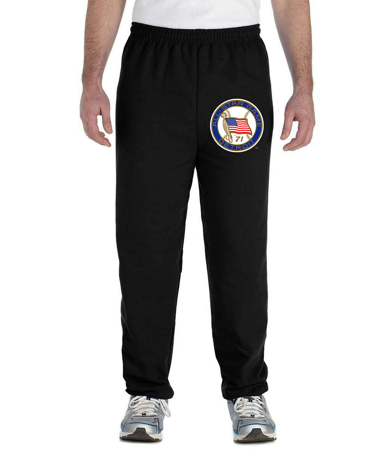 1971 MLB All-Star Game At Tiger Stadium Detroit Michigan Baseball Logo Symbol Emblem Customized Design on Unisex Closed-Bottom Sweatpants