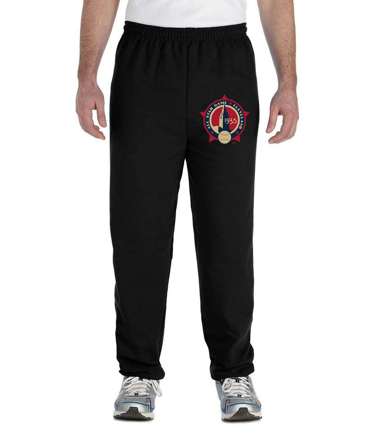 1935 MLB All-Star Game Municipal Stadium Cleveland Ohio Baseball Logo Symbol Emblem Customized Design on Unisex Closed-Bottom Sweatpants