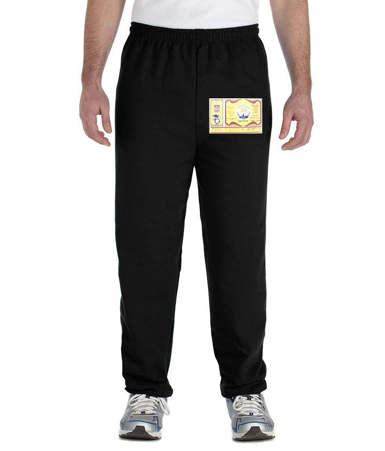 1983 MLB All-Star Game Ticket Stub Baseball Logo Symbol Emblem Customized Design on Unisex Closed-Bottom Sweatpants