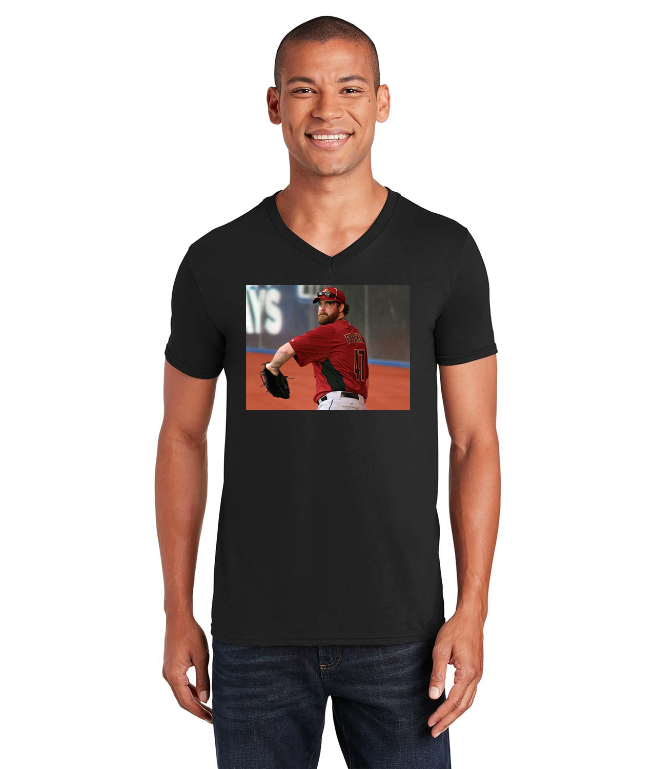 2011 Houston Astros Photo Baseball Logo Symbol Emblem Customized Design on Unisex V-Neck T-Shirt Tee