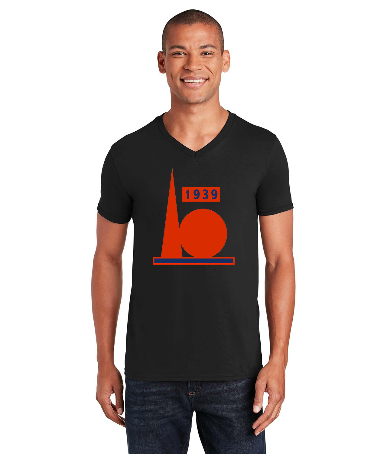 New York Yankees 1939 World's Fair Baseball Logo Symbol Emblem Customized Design on Unisex V-Neck T-Shirt Tee