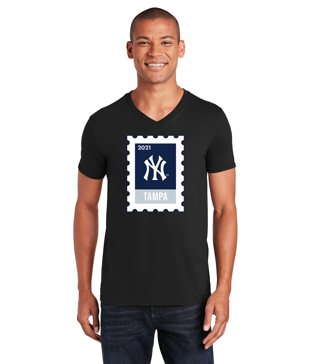 The New York Yankees 2021 Spring Training Baseball Logo Symbol Emblem Customized Design on Unisex V-Neck T-Shirt Tee