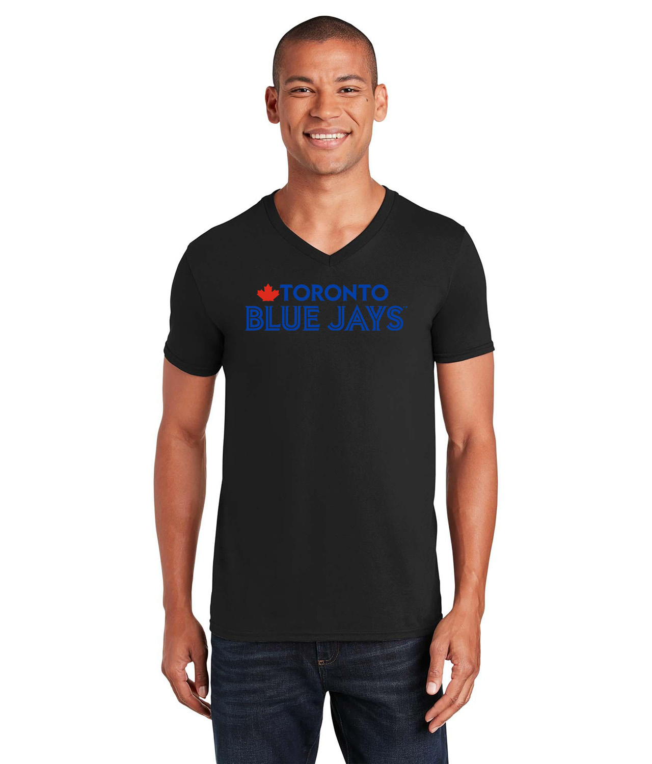 Toronto Blue Jays 2012 Baseball Logo Symbol Emblem Customized Design on Unisex V-Neck T-Shirt Tee