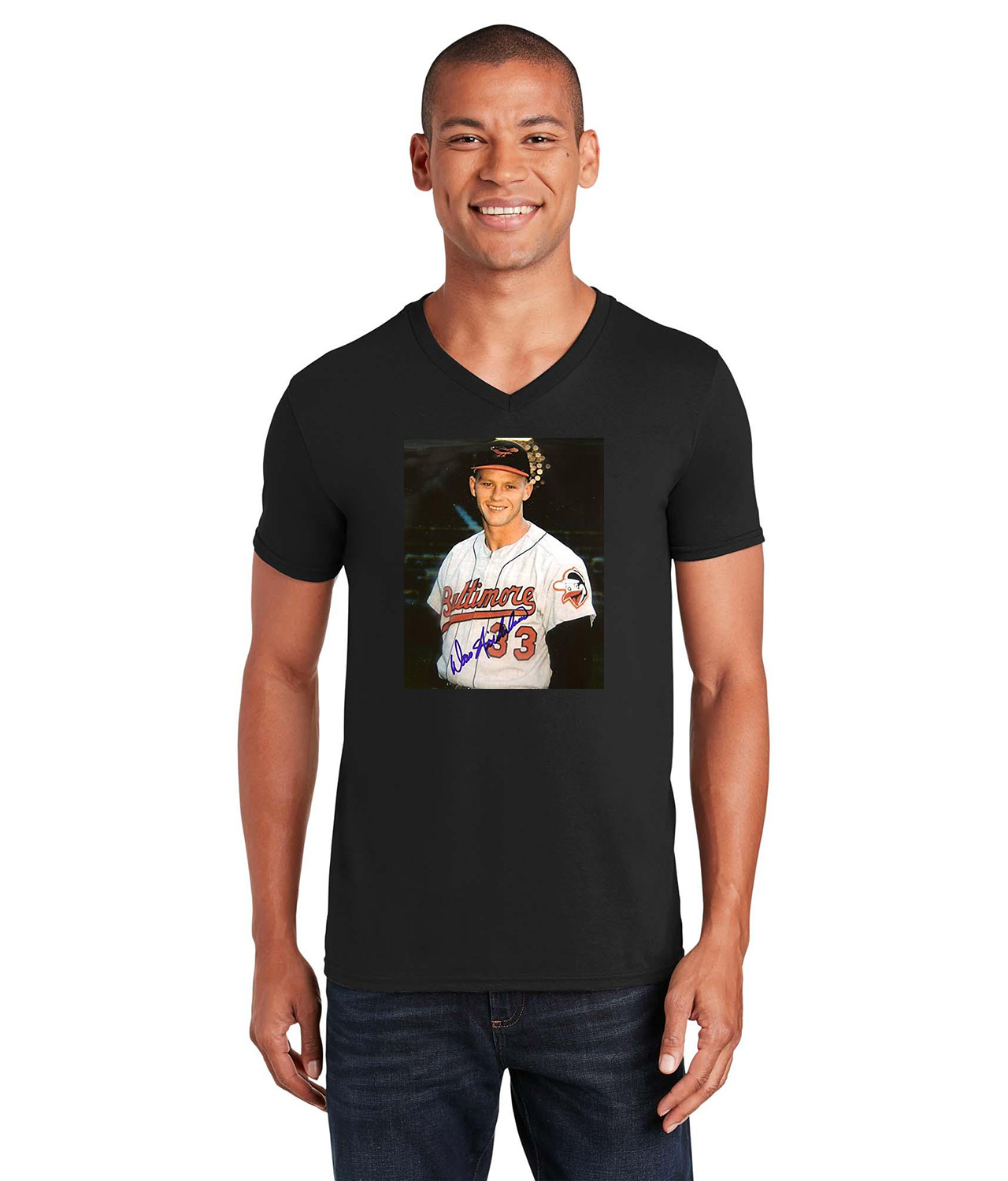 1962 Season Baltimore Orioles Photo Baseball Logo Symbol Emblem Customized Design on Unisex V-Neck T-Shirt Tee