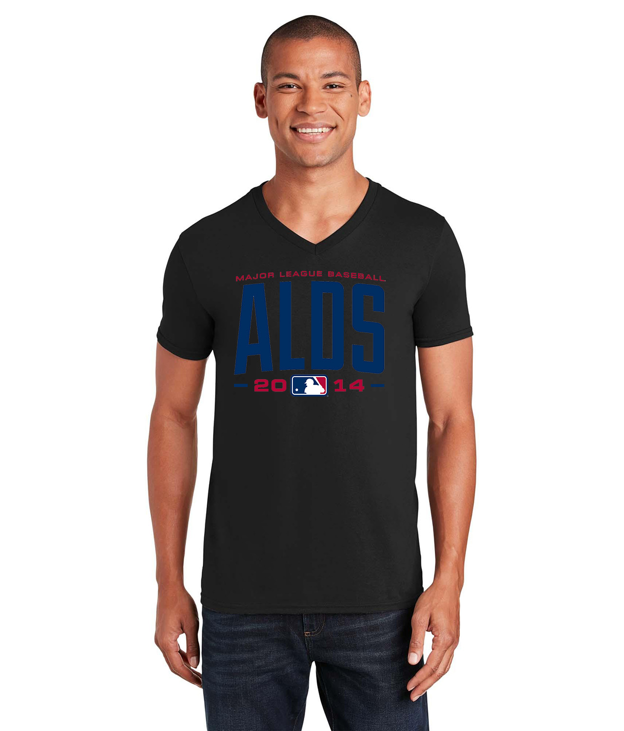 2014 American League Divisional Series (ALDS) Primary Baseball Logo Symbol Emblem Customized Design on Unisex V-Neck T-Shirt Tee