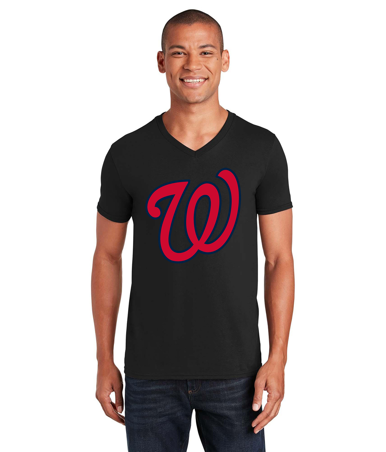 Washington Senators Cap 1967 Baseball Logo Symbol Emblem Customized Design on Unisex V-Neck T-Shirt Tee