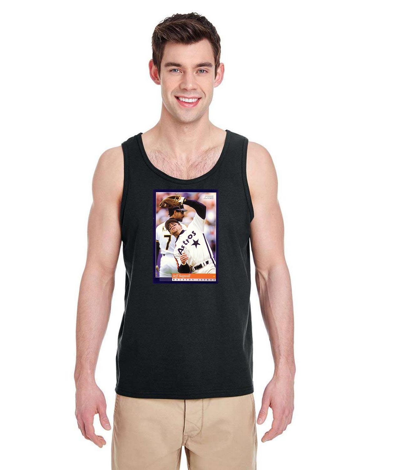 1993 Jeff Bagwell Houston Astros Photo Baseball Logo Symbol Emblem Customized Design on Unisex Tank Top