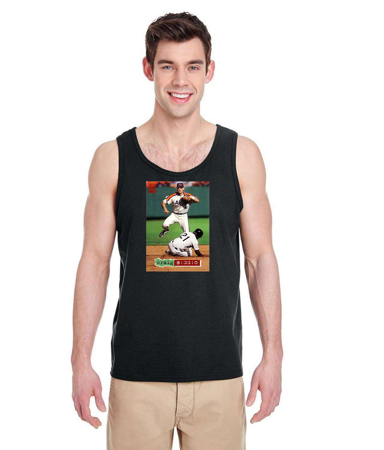 1993 Craig Biggio Houston Astros Photo Baseball Logo Symbol Emblem Customized Design on Unisex Tank Top