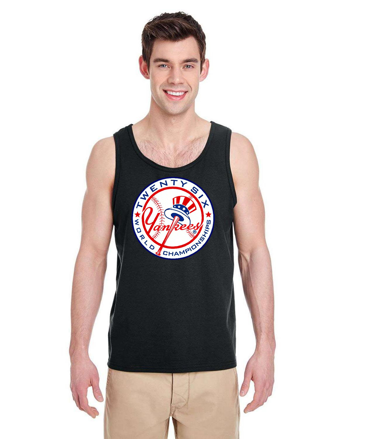New York Yankees 26-Time World Series Champions Baseball Logo Symbol Emblem Customized Design on Unisex Tank Top