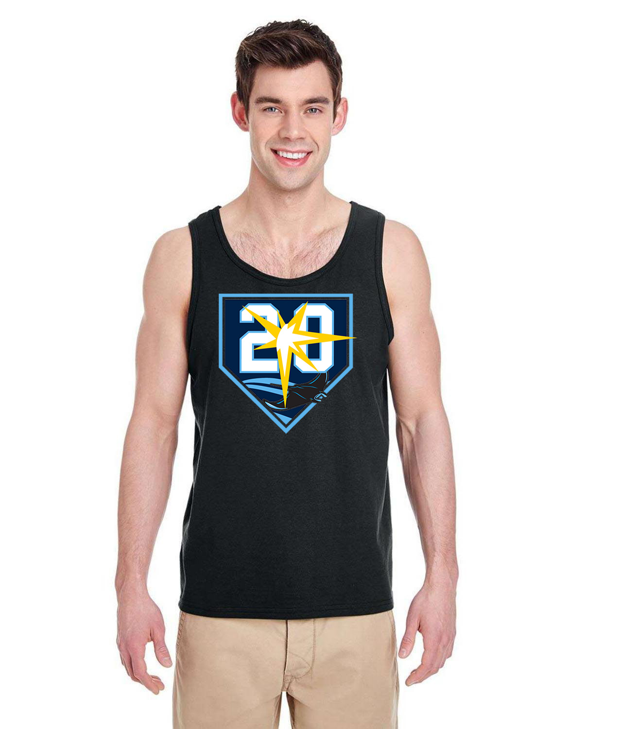20th Anniversary Tampa Bay Rays - Tampa Bay Devil Rays Baseball Logo Symbol Emblem Customized Design on Unisex Tank Top