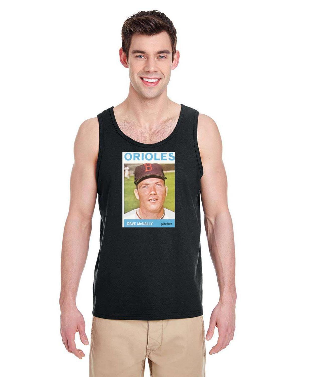 1963 Baltimore Orioles Dave McNally Pitcher Photo Baseball Logo Symbol Emblem Customized Design on Unisex Tank Top