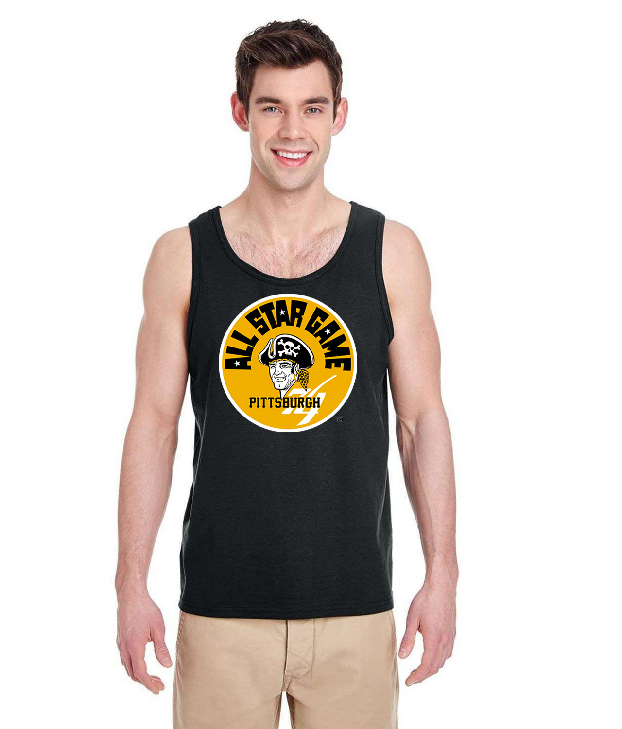 1974 MLB All-Star Game At Three Rivers Stadium Pittsburgh Pennsylvania Baseball Logo Symbol Emblem Customized Design on Unisex Tank Top