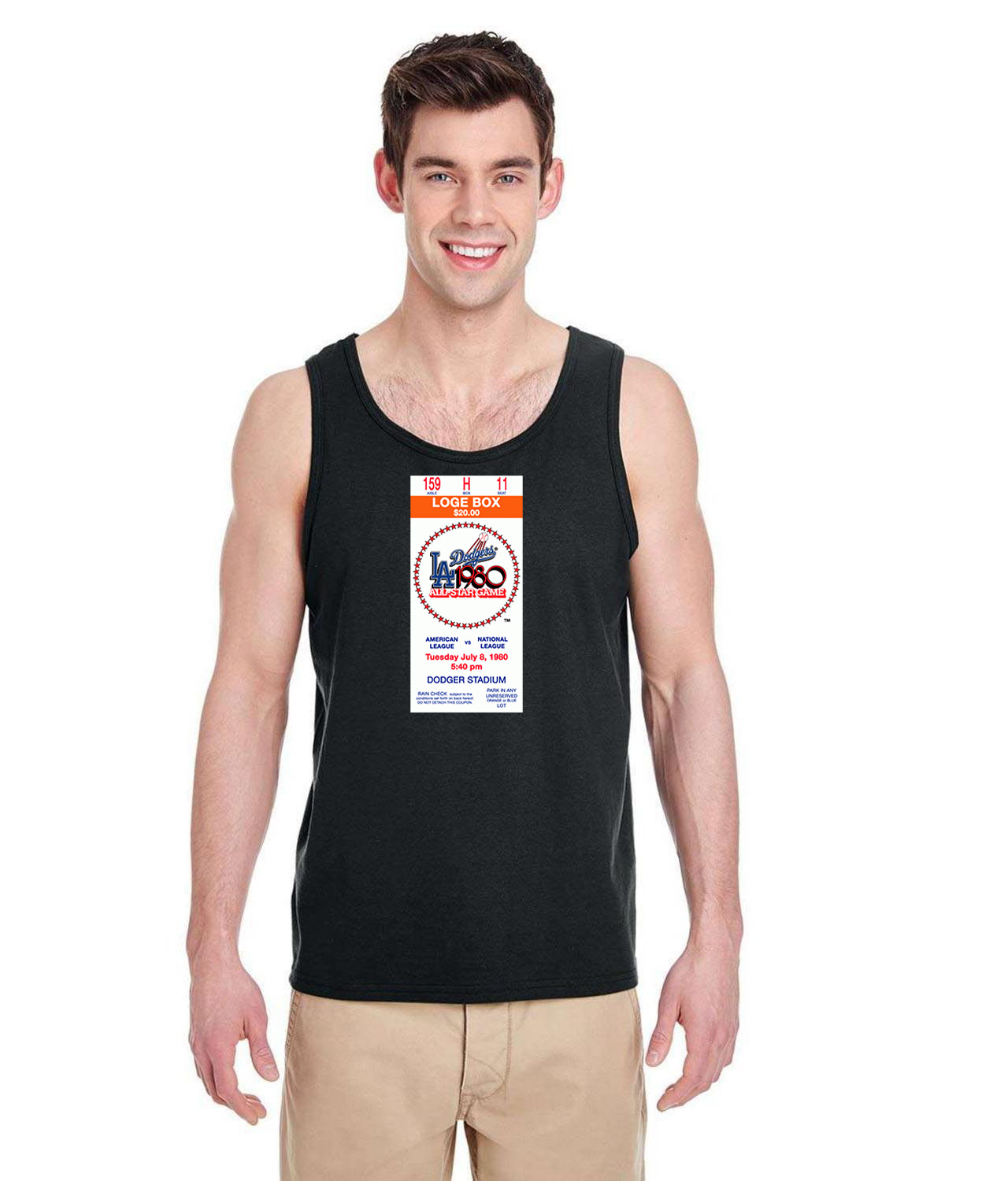 1980 MLB All-Star Game Dodger Stadium Los Angeles CA Baseball Logo Symbol Emblem Customized Design on Unisex Tank Top