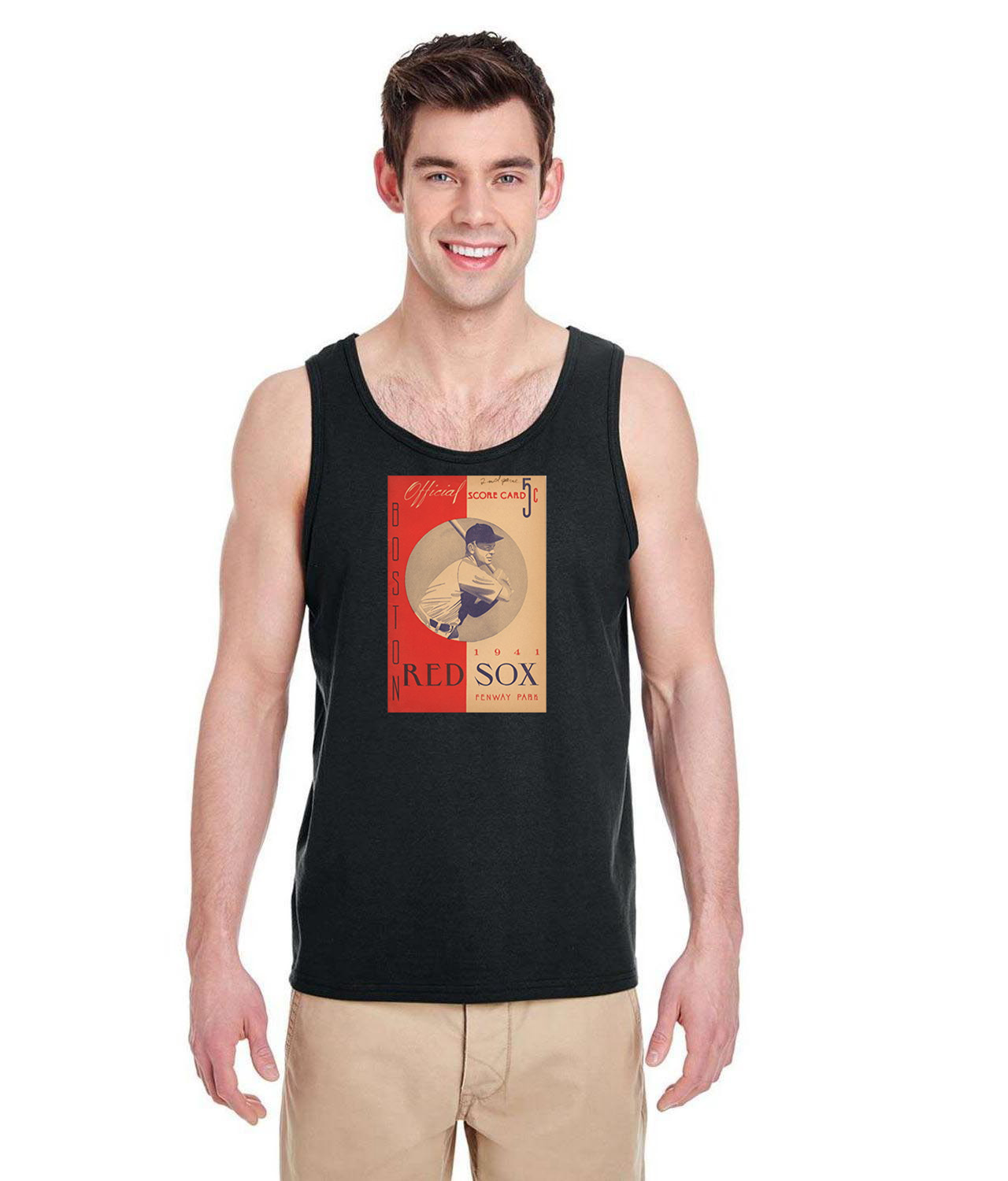 Boston Red Sox Program 1941 Baseball Logo Symbol Emblem Customized Design on Unisex Tank Top