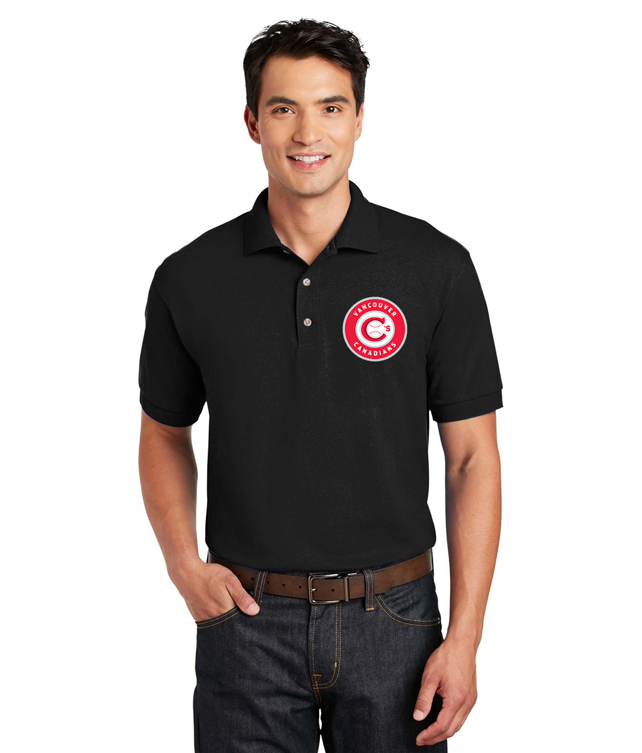 Vancouver Canadians 2008 Baseball Logo Symbol Emblem Customized Design on Unisex Sport Knit Jersey Polo T-Shirt