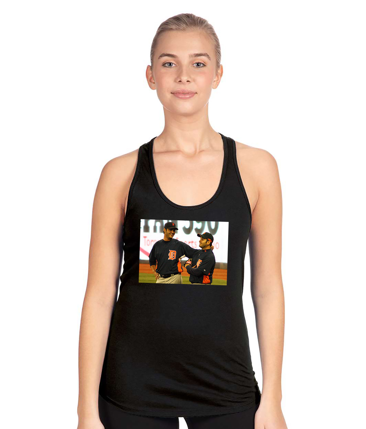2011 Detroit Tigers Photo Baseball Logo Symbol Emblem Customized Design on Women's Racerback Tank Top