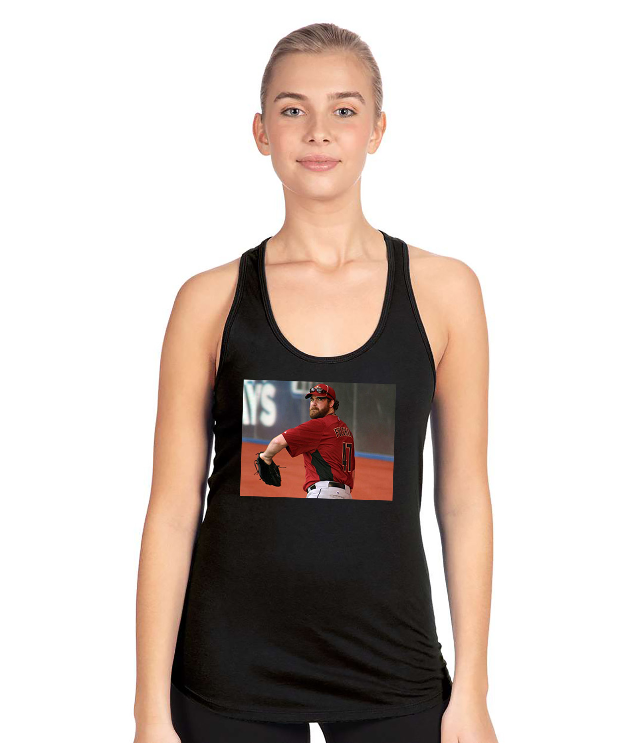 2011 Houston Astros Photo Baseball Logo Symbol Emblem Customized Design on Women's Racerback Tank Top