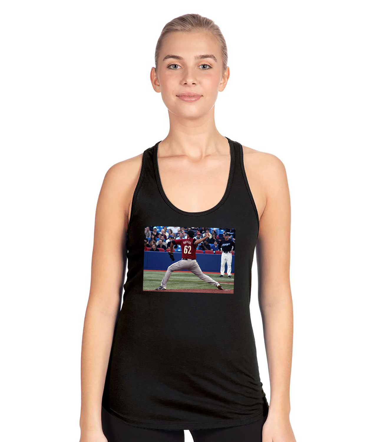 2011 62 Rodriquez Houston Astros Photo Baseball Logo Symbol Emblem Customized Design on Women's Racerback Tank Top