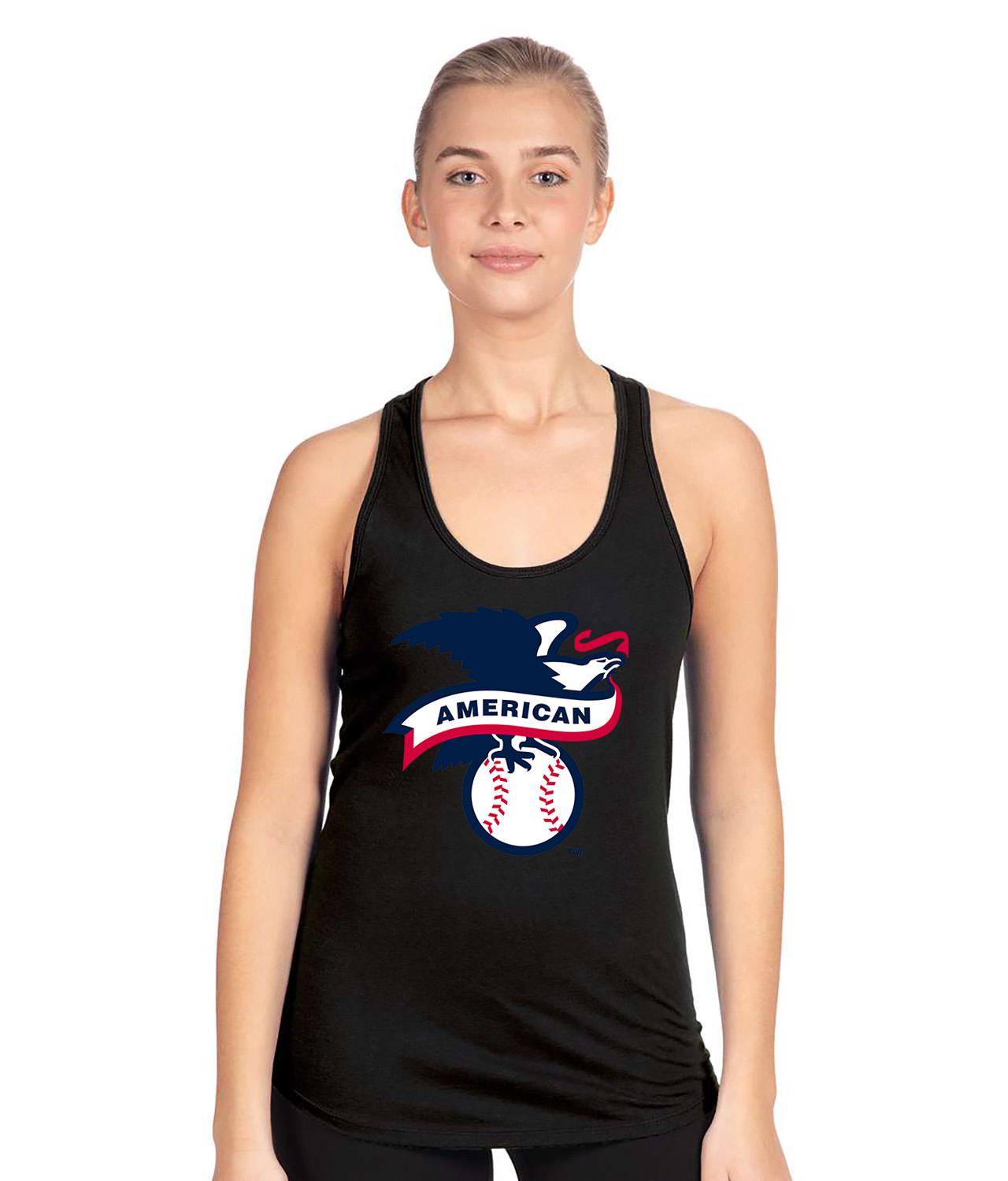 American Baseball League 2019 Alternate Logo Symbol Emblem Customized Design on Women's Racerback Tank Top