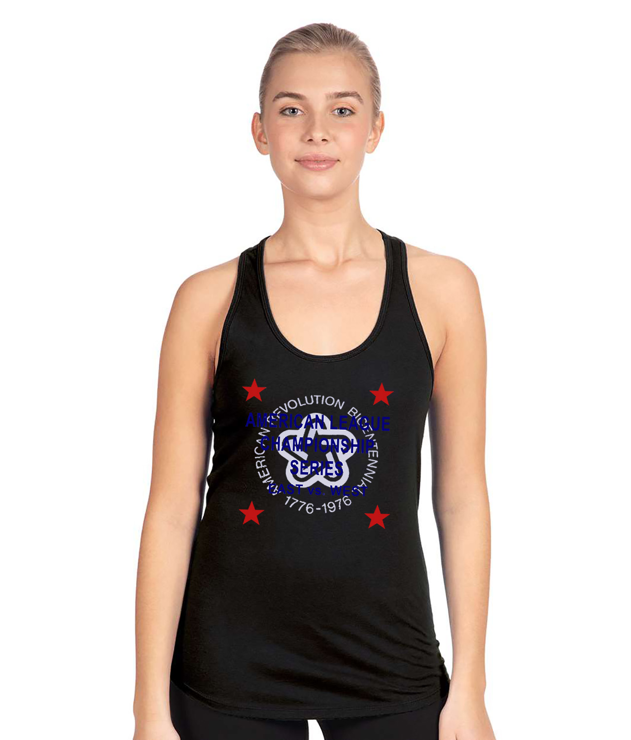 1976 American League Championship Series East Vs. West ALCS Baseball Logo Symbol Emblem Customized Design on Women's Racerback Tank Top